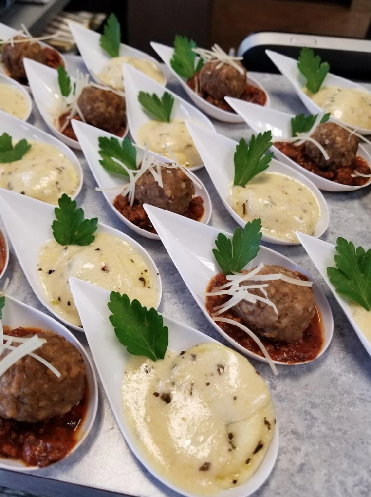 Meatball hors d'oeuvres from The Catering Cafe